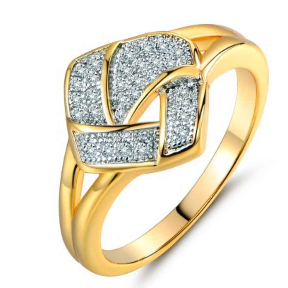 Golden and silver ring size 6 with silver box